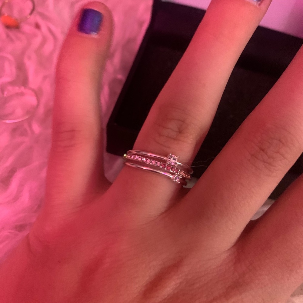 SET OF RINGS MIDDLE RAINBOW CRYSTALS